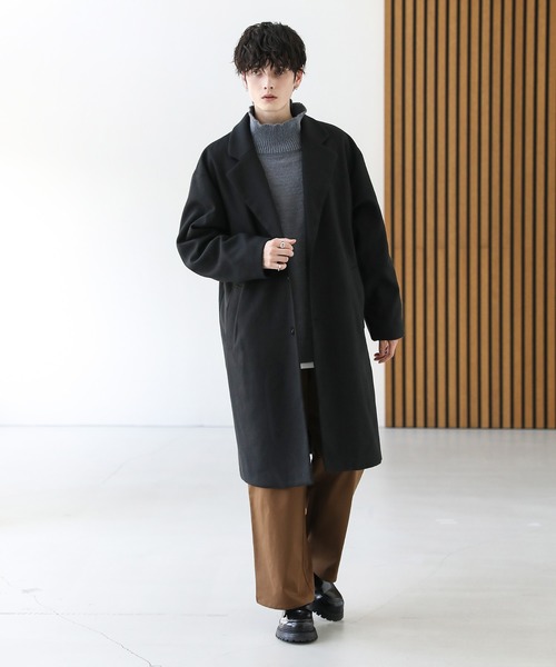 ルーズベーシックメルトンチェスターコート（チェスターコート