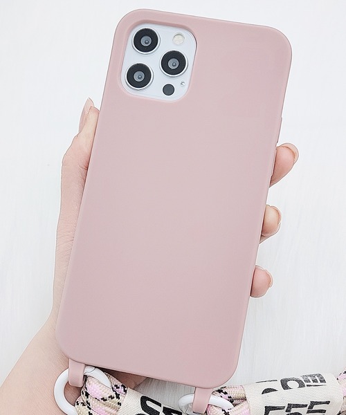 セール】ネックストラップ付 シリコンiPhoneケース（スマホケース