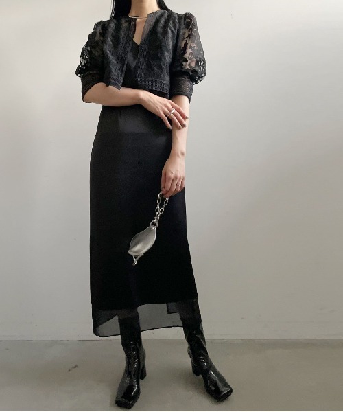 Ameri（アメリ）の「UND LACE BOLERO LAYERED DRESS（ドレス）」 - WEAR