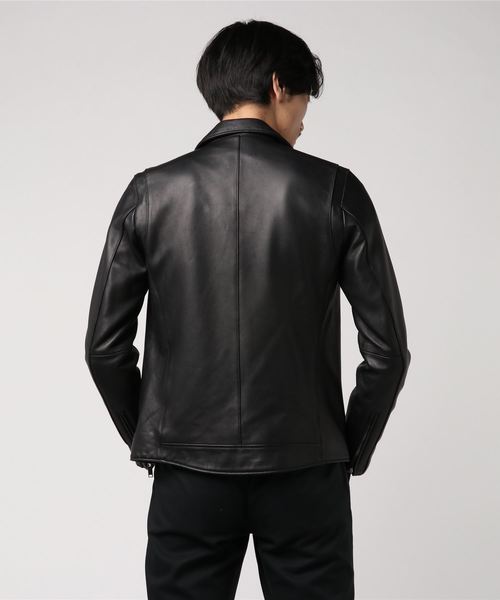 STUDIOUS】ラムレザーWライダース（ブルゾン）｜STUDIOUS