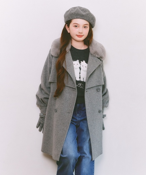 セール】フェイクファー衿つきミドルコート（ダッフルコート）｜mezzo