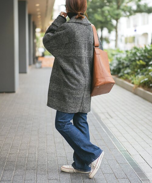 Spick and Span Wスライバーチェックハーフコート Wスライバーチェック