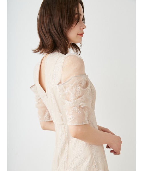 SNIDEL（スナイデル）の「デザインスリーブレースドレス（ワンピース