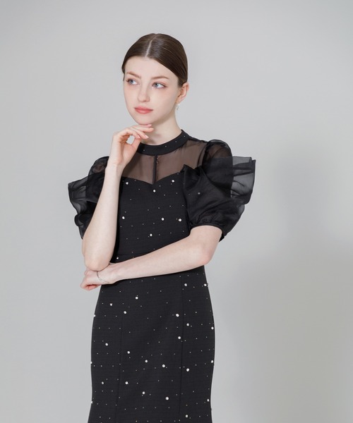 Leja（レジャ）の「【LEJA】パールビジューオーガンジーレース