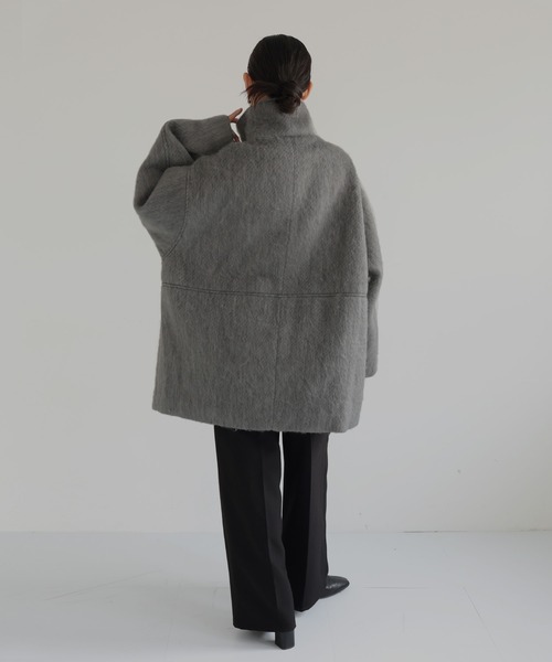 セール】シャギースタンドカラーコート（ステンカラーコート）｜hellam