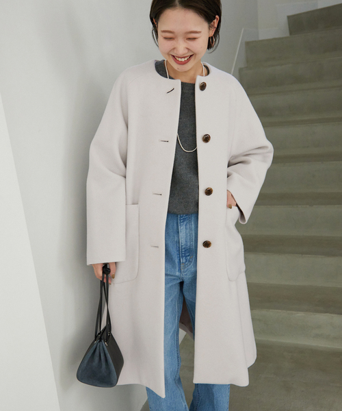 SLOBE IENA お買い得品 SUPER100メルトン ビックラペルコート 新品