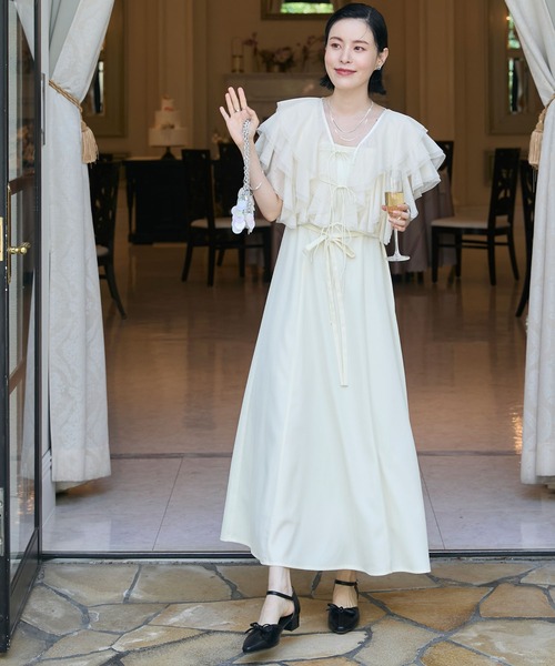 forksy.】【オケージョン対応】チュールフリルベストセットフレア