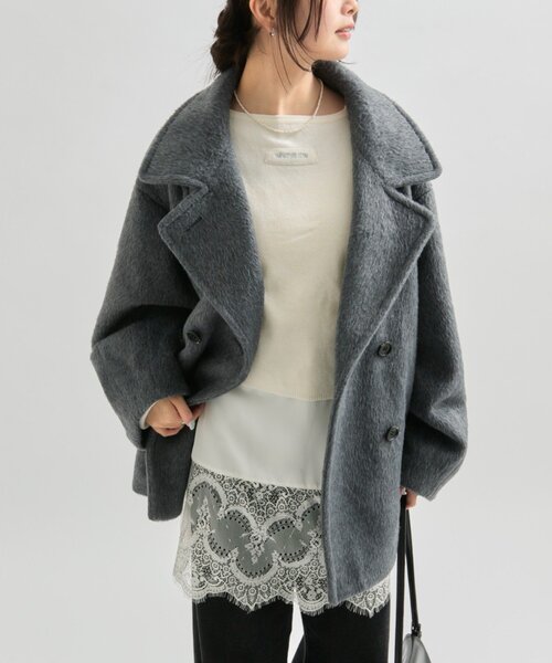 セール】ウール混 シャギーミドルコート（その他アウター）｜mystic