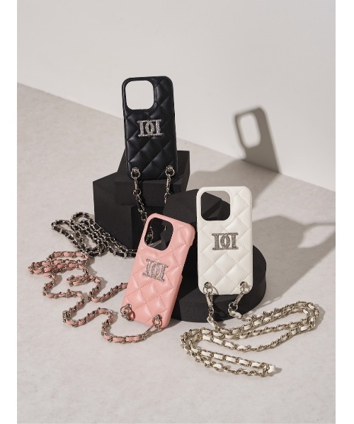 ストーンロゴキルティングiPhoneケース（スマホケース/カバー