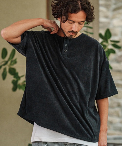 mt9418- パイルヘンリーネックカットソー（Tシャツ/カットソー