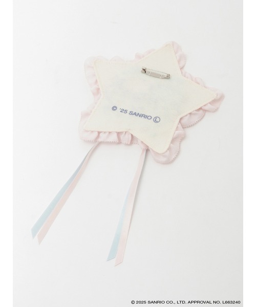 Little Twin Stars×PINK HOUSE 刺しゅう入り星形ワッペンブローチ