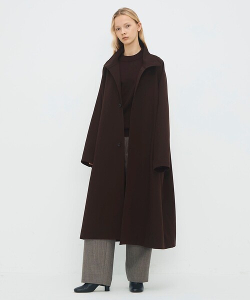 ウールギャバジン スタンドカラーコート（ステンカラーコート）｜CABaN