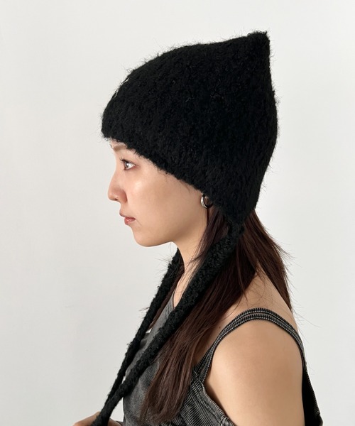 MLB korea 猫耳ビーニー ニット帽 青色 MLB ニット帽 ニットキャップ