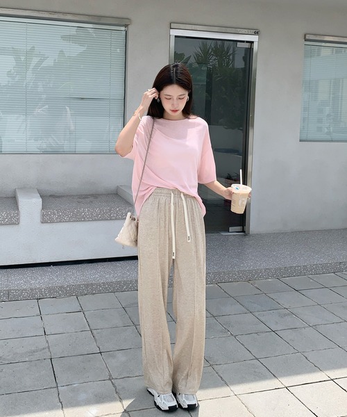 選べる2タイプ・丈感】ピンタックワイドパンツ（その他パンツ）｜by