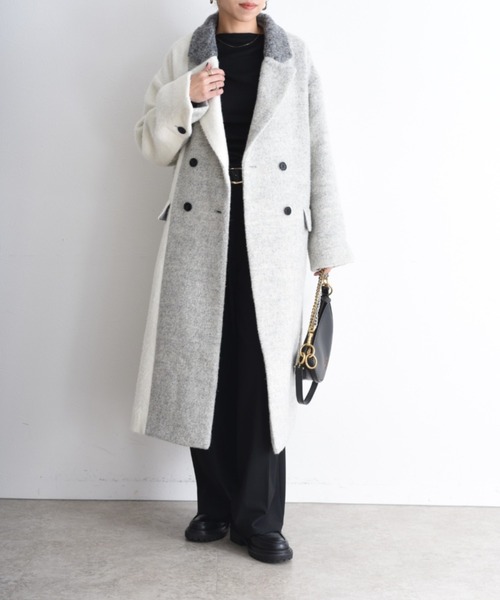 ミックスシャギー配色ロングコート Eimee Law│Eimee Law & LHELBIE
