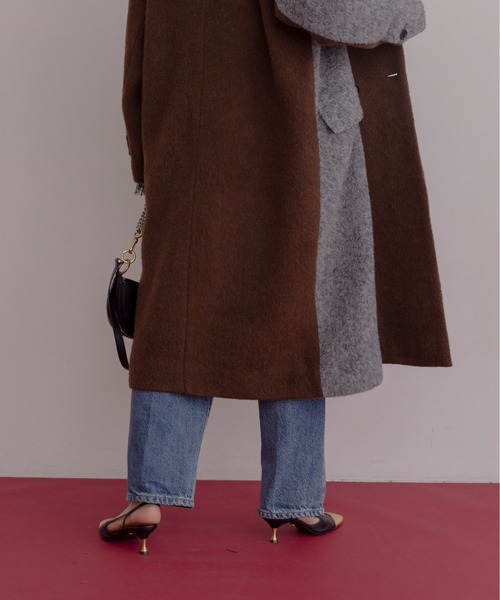 ミックスシャギー配色ロングコート Eimee Law│Eimee Law & LHELBIE