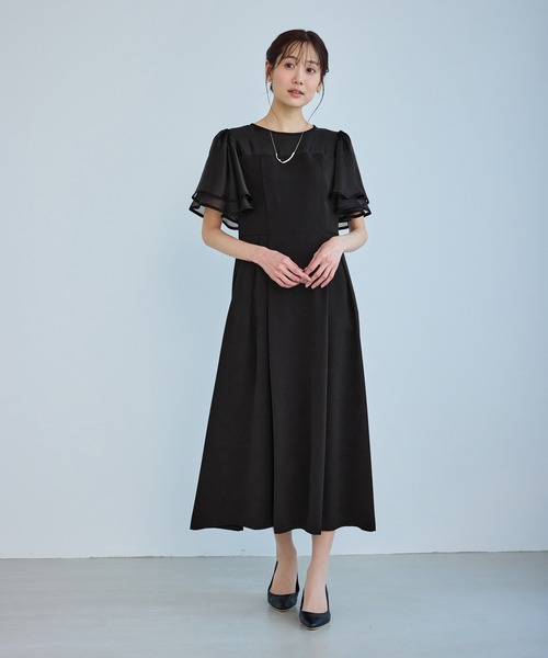 Mon E'toile/モンエトワール】フレア袖ビスチェデザインワンピース