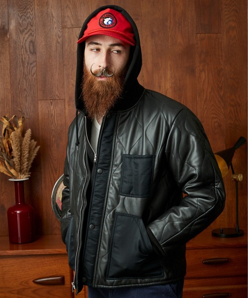 Schott⁄ショット⁄LEATHER schottライダースジャケット HOODED JACKET