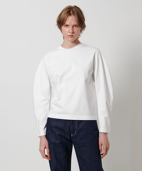 LOEFF＞オーガニックコットン クロップド クレセントスリーブ