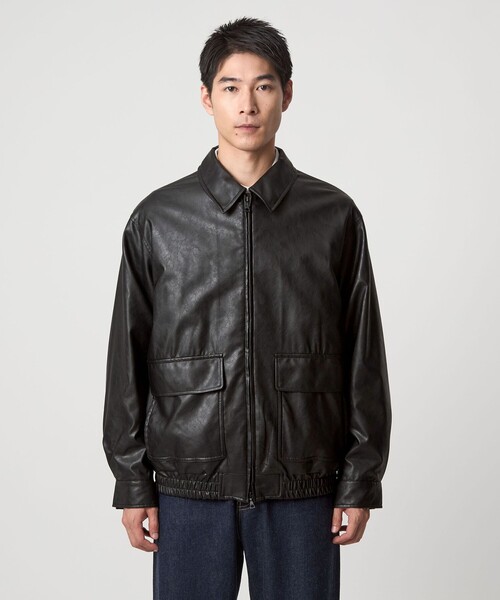 セール】A2 レザーライク ブルゾン（ブルゾン）｜green label relaxing