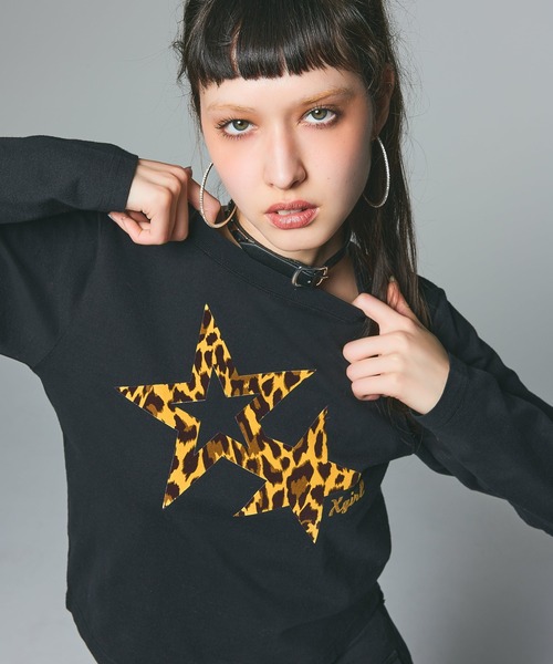 セール】LEOPARD STAR L/S BABY TEE（Tシャツ/カットソー）｜X-girl