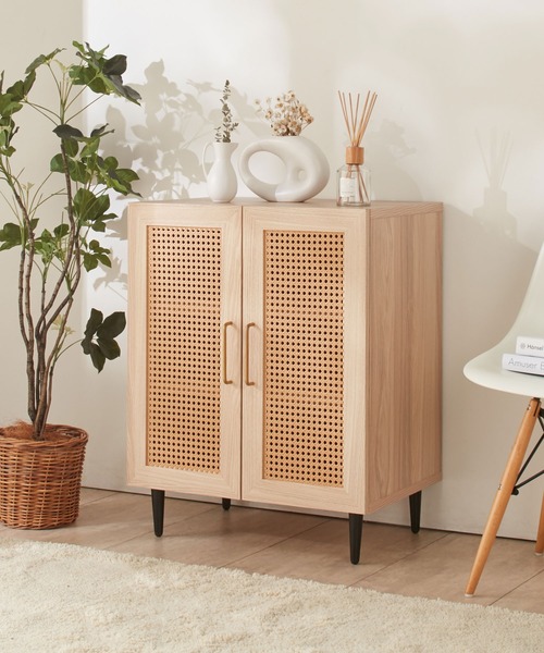 ラタン調キャビネット（家具）｜iellio（イエリオ）のファッション通販