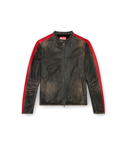 DIESEL ディーゼル レザーシングルライダース ブレイブマン パンチング