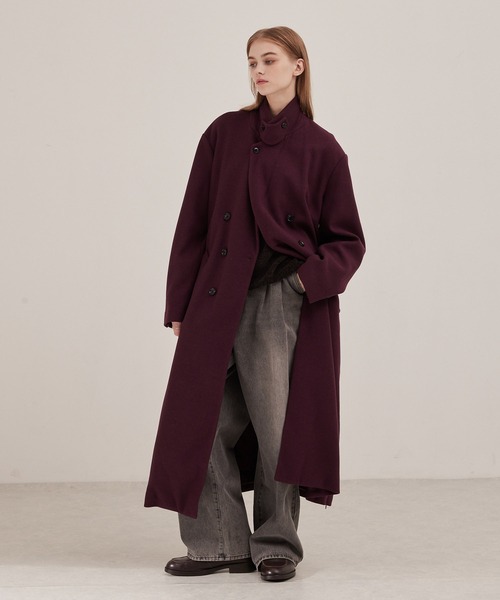 セール】テックメルトンオーバーロングサイドジップダブルチェスター