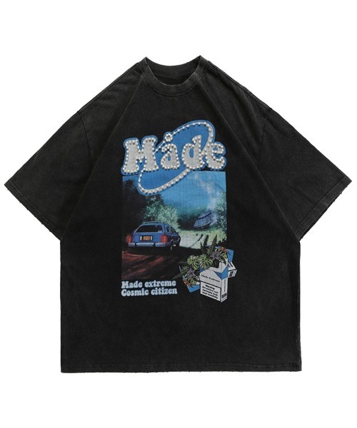 オーバーサイズ ロックプリントバンドTシャツ クルーネック（Tシャツ