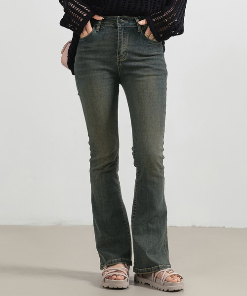 セール】[大きいサイズ有/すらっと美脚見せ] ハイウエスト ストレッチ