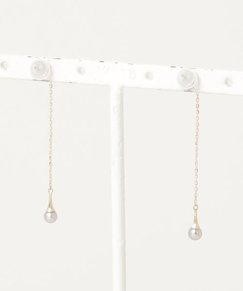 ageteアガット K10 ロングチェーンピアス K10ロングピアス｜ピアス