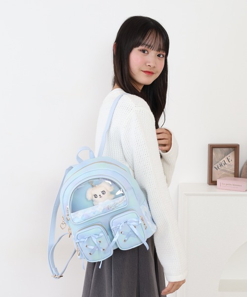 セール】Coboca+ﾌｪｲｸﾚｻﾞ-ﾁｪｯｸうるっぴﾐﾆDﾊﾟｯｸ（バックパック/リュック