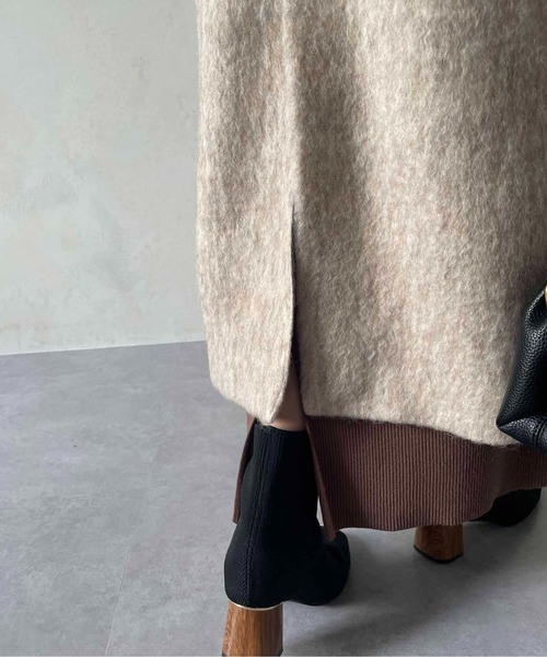 セール】シャギースタンドカラーコート（ステンカラーコート）｜Thevon