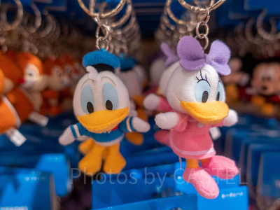ディズニーストア ドナルド デイジー バッジつきキーチェーン