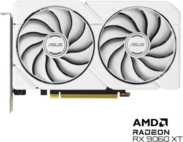 ASUS Dual Radeon RX 9060 XT Graphics Card DUAL-RX9060XT-16G-WHITE