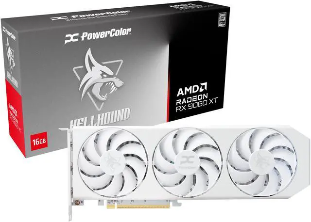 PowerColor Hellhound Spectral White Radeon RX 9060 XT Video Card