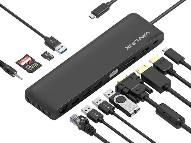 Wavlink USB C Triple Display 4K 12 in 1 USB C Docking Station