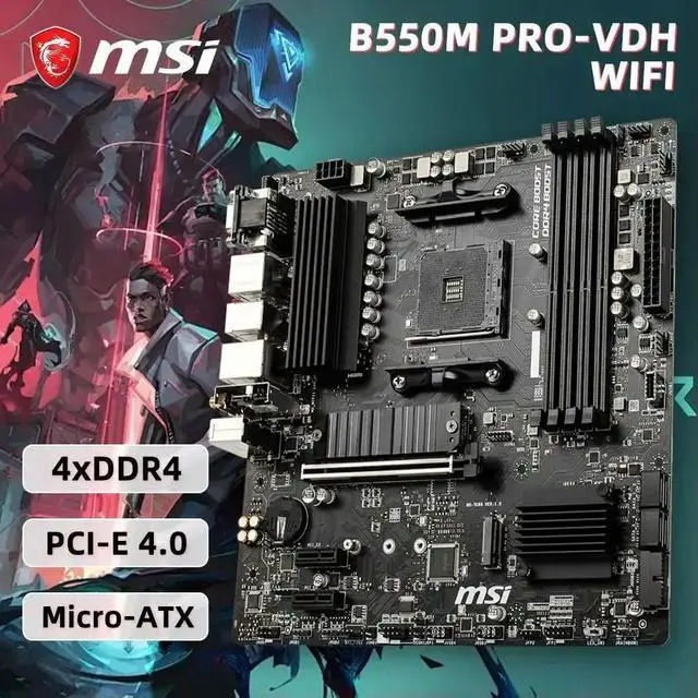 B550M PRO-VDH WIFI B550 Motherboard Supports Ryzen 5 5600G 5600