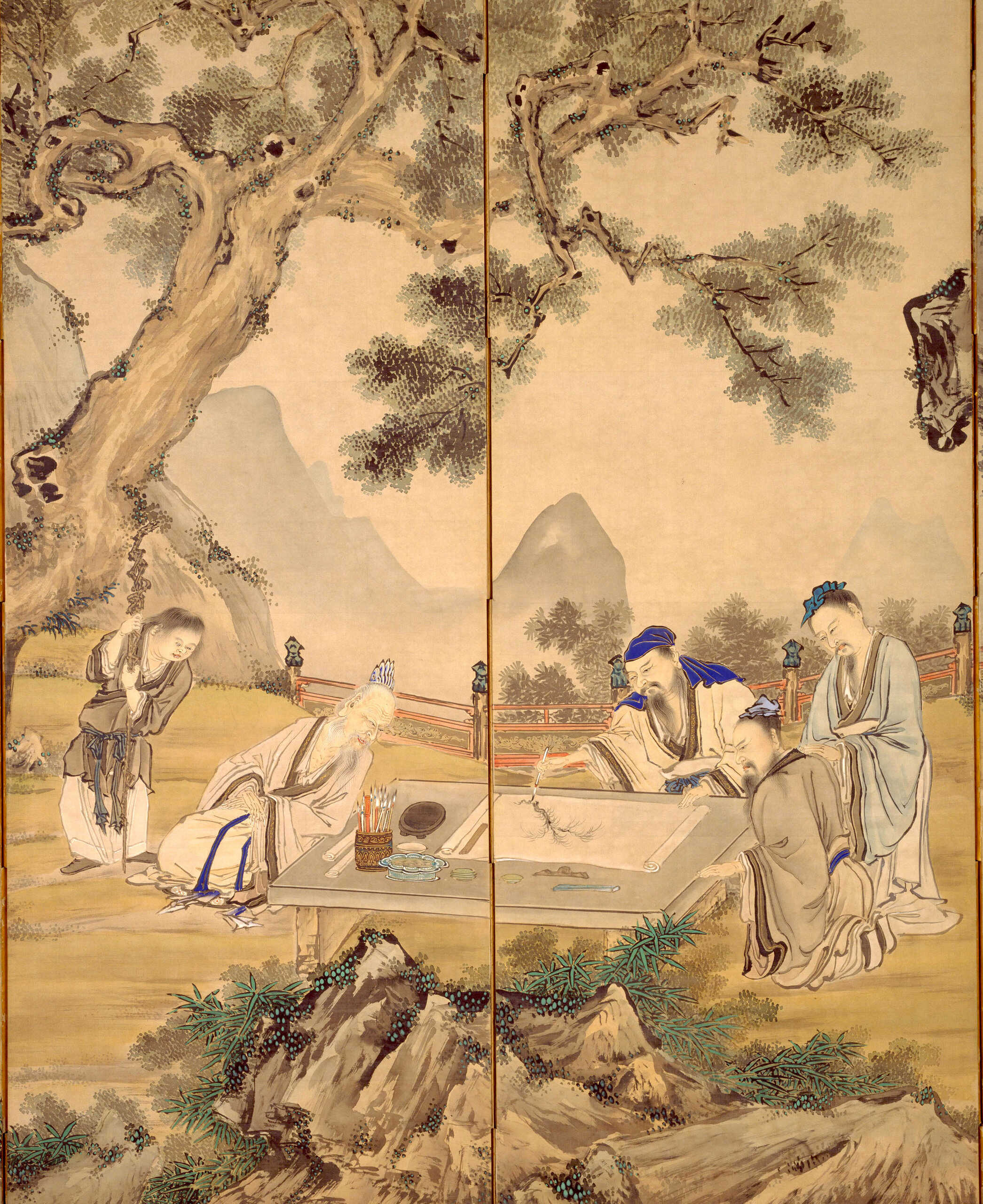 真作】高橋草坪/疏園遊蜂図/野菜図/白菜図/掛軸/名家伝来/AD-38 真作