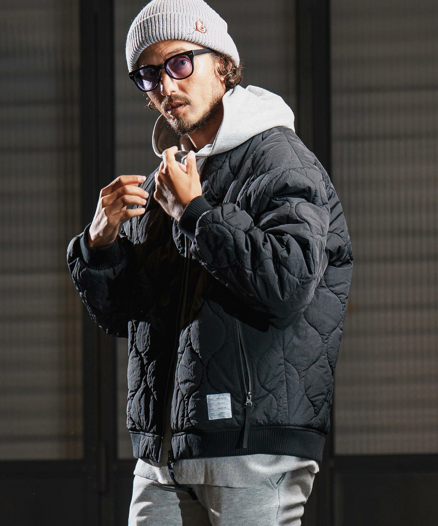 wjk reluxe】gourd quilting MA-1 type blouson キルティングブルゾン