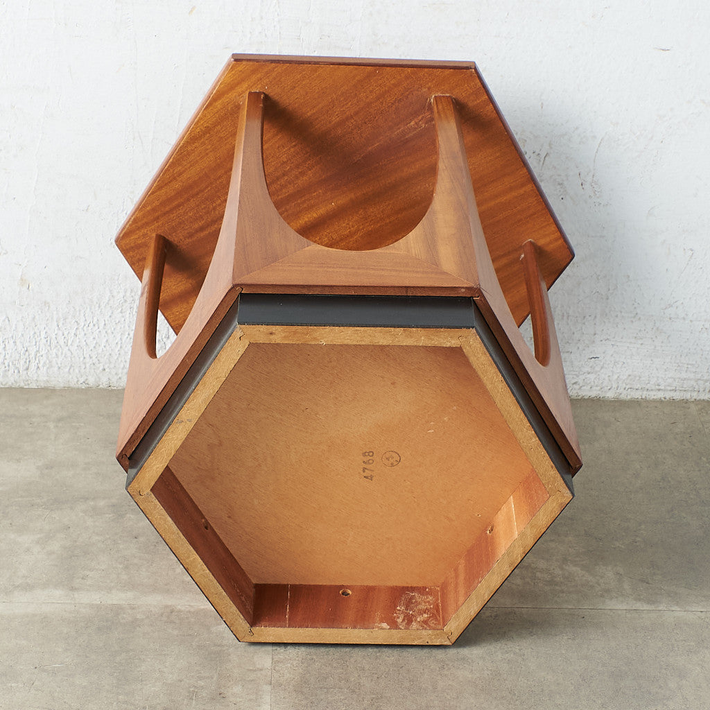 ヘキサゴンテーブル タイルトップローテーブル Gplan 再塗装済み