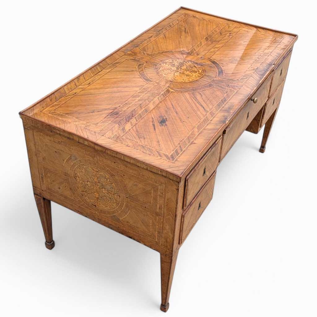 Antique Desk – Lombardy Louis XVI Era Desk, Vintage Writing Table