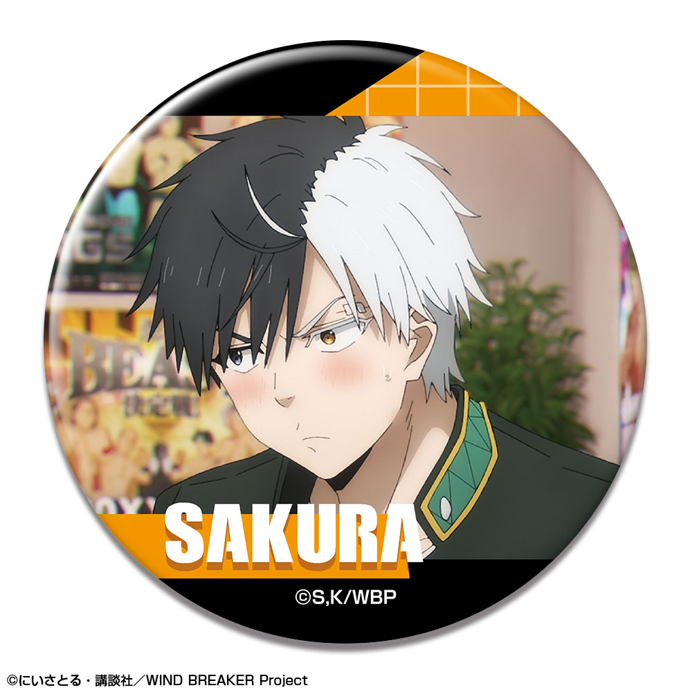 WINDBREAKER ハート型グリッター缶バッジ フォト風カード 桜遥