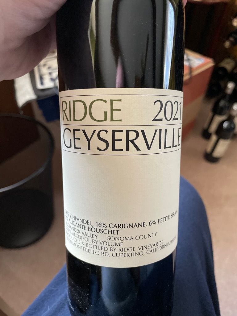 2021 Ridge Geyserville - CellarTracker