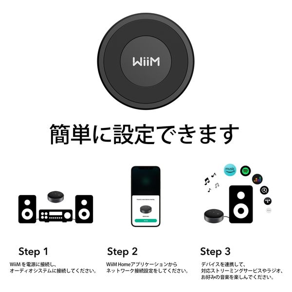 WIIM コンパクトオーディオストリーマー WIIM-MINI 1個（直送品
