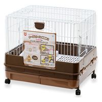 マルカン うさぎのカンタンおそうじケージ ワイドB ブラウン ケージ