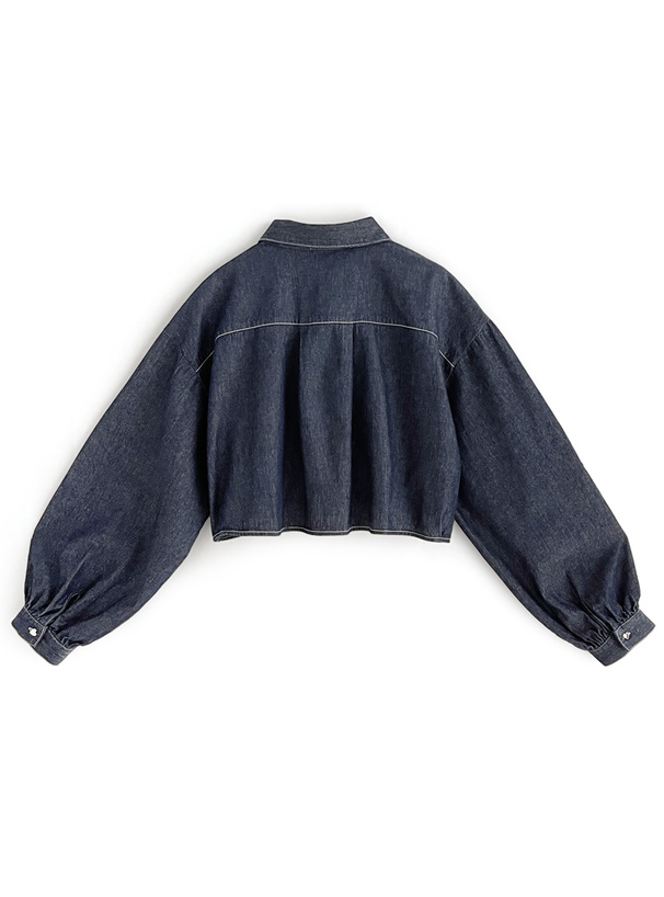 ハートボタンタックデニムシャツ[cc65] | レディースファッション通販