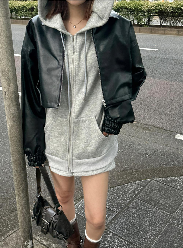 レザーショート丈ジャケット[ze864] | レディースファッション通販の