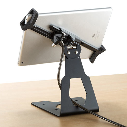 iPad・タブレットスタンド セキュリティ（ワイヤー・鍵付き・角度調整