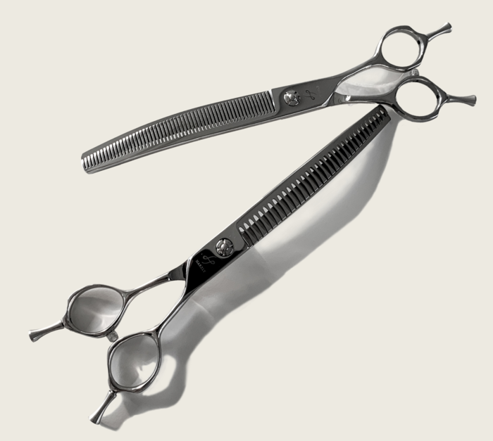 プロ用カーブシザー両面使用可トリマートリミングペットブレンディング